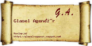 Glasel Agenór névjegykártya